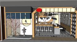 日式火锅店餐饮店草图模型(ID40323)