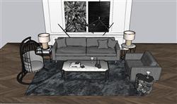 现代沙发草图模型(ID40357)