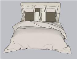 床铺被子枕头草图模型(ID45038)