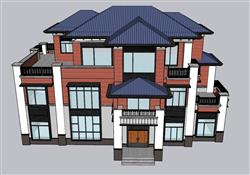 中式别墅建筑住宅草图模型(ID52063)
