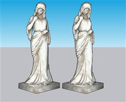 欧式雕塑skp模型草图模型(ID53221)