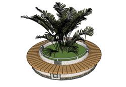 树池座椅景观小品su下载草图模型(ID57489)