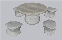 石桌石凳su模型网站草图模型(ID60567)