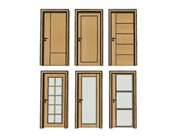 室内门卧室门su模型素材免费下载草图模型(ID60579)