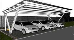 停车场停车棚su模型网站草图模型(ID64701)
