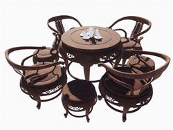 中式圆桌餐桌椅SU模型