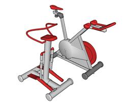 动感单车运动健身器材su模型(ID70810)
