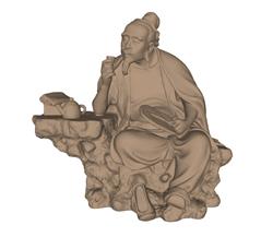 中式茶圣雕像SU模型(ID81932)