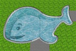 鲸鱼游泳池SU模型(ID83935)