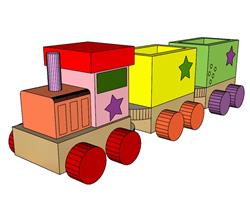 儿童玩具火车积木SU模型(ID88225)