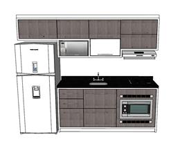 厨房橱柜冰箱su模型(ID89828)