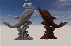 海豚海洋雕塑SU模型