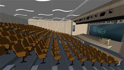 大学教室公共多媒体阶梯教室su模型(ID90327)
