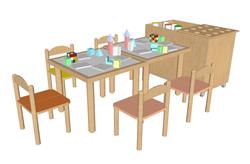 儿童玩具桌积木桌SU模型