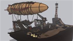 su古代飞艇港口模型(ID91068)