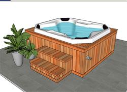 木质阶梯浴缸su模型下载(ID91723)