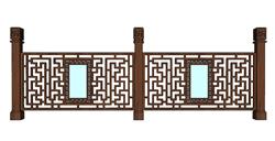 中式栏杆护栏sketchup组件(ID91871)