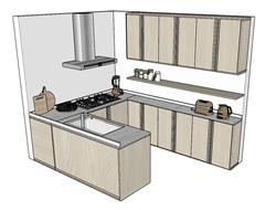 厨房橱柜su模型网站(ID91943)