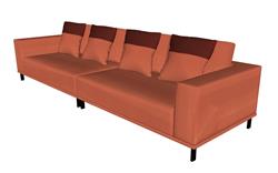四人座沙发的skp模型(ID92367)