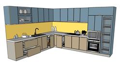 厨房橱柜抽拉篮su模型(ID92870)