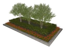 现代灌木花圃su模型(ID93097)