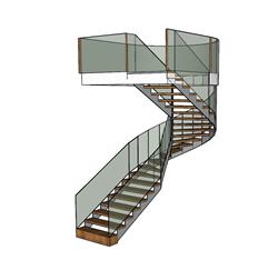 旋转梯楼梯skp模型(ID93162)