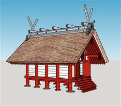 日式古建筑skp模型(ID93287)