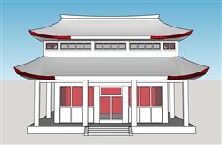 中式古建筑skp模型(ID93306)