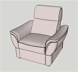 单人座沙发skp模型(ID93339)