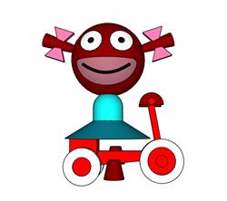 辫子女娃骑单车玩具知末网su模型免费下载(ID93645)