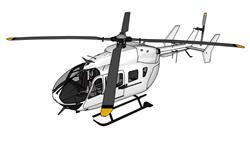 直升机飞机sketchup组件库下载(ID93765)
