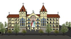 欧式教堂建筑免费su模型网站