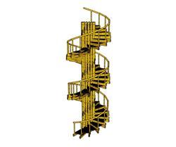 竹制旋转楼梯免费SU模型(ID94550)