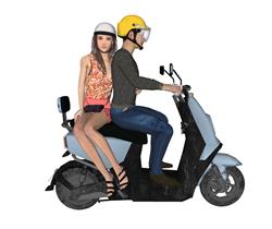 摩托车美女SU模型(ID94561)