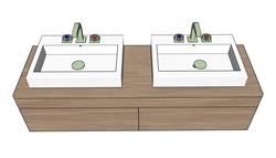 双浴室柜skp模型模式