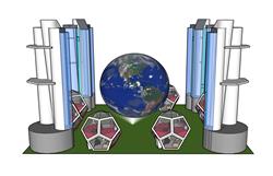 虚拟地球玻璃房SU模型