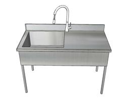 不锈钢洗菜盆水槽su模型库免费(ID94777)