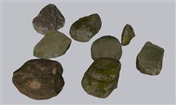 景观青苔石头su模型(ID94946)