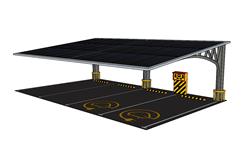 光伏太阳能停车棚su模型(ID95175)
