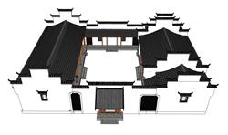 中式合院徽派建筑skp模型(ID95750)