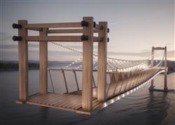 铁索桥吊桥SU模型