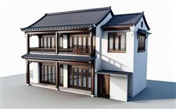 中式民居建筑SU模型(ID104237)