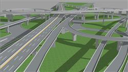 立交桥高速公路SU模型