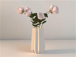 玫瑰花瓶skp模型模式