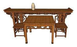 中式供桌神台SU模型