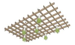 木质格子吊顶SketchUp模型库