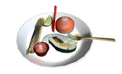 寿司鱼片刀叉食物su建模素材