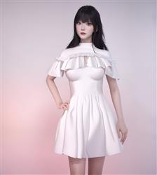 白色连衣裙美女SU模型