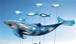 鲸鱼和小鱼雕塑免费su模型库