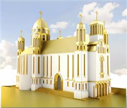 天主教堂SU模型